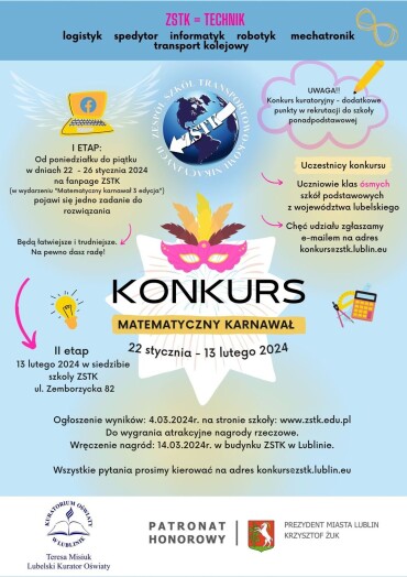 plakat konkursu Matematyczny Karnawał